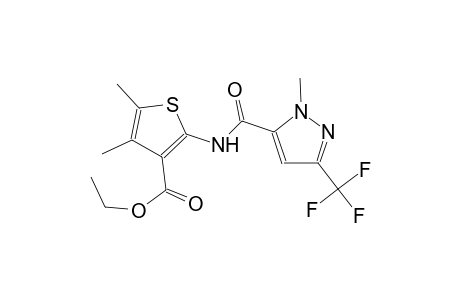 ethyl 4,5-dimethyl-2-({[1-methyl-3-(trifluoromethyl)-1H-pyrazol-5-yl]carbonyl}amino)-3-thiophenecarboxylate