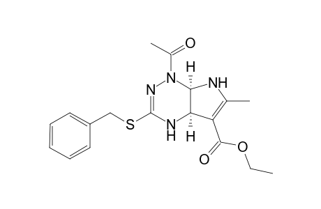 (3aR,7aR)-7-Acetyl-5-benzylsulfanyl-2-methyl-3a,4,7,7a-tetrahydro-1H-1,4,6,7-tetraaza-indene-3-carboxylic acid ethyl ester