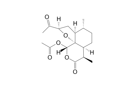 1-(Acetyloxy)-4,7-dimethyl-perhydro-(5'-acetylfurano)[8,8a-b]isobenzopyran-3-one