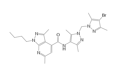 N-{1-[(4-bromo-3,5-dimethyl-1H-pyrazol-1-yl)methyl]-3,5-dimethyl-1H-pyrazol-4-yl}-1-butyl-3,6-dimethyl-1H-pyrazolo[3,4-b]pyridine-4-carboxamide