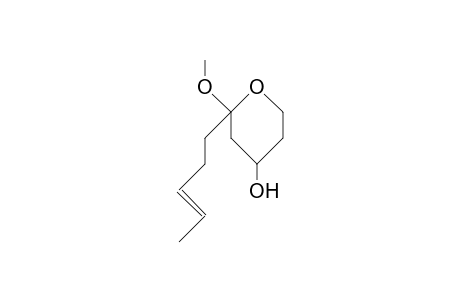 (+)-(2S,4R)-4-Hydroxy-2-methoxy-2-(9E-pentenyl)-tetrahydropyran