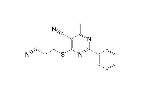 4-(2-Cyano-ethylsulfanyl)-6-methyl-2-phenyl-pyrimidine-5-carbonitrile