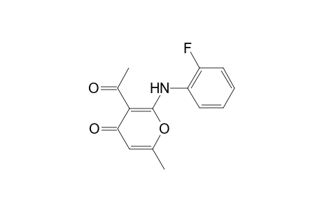 4H-Pyran-4-one, 3-acetyl-2-[(2-fluorophenyl)amino]-6-methyl-