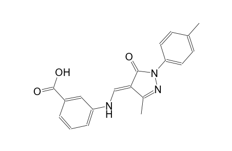 benzoic acid, 3-[[(E)-[1,5-dihydro-3-methyl-1-(4-methylphenyl)-5-oxo-4H-pyrazol-4-ylidene]methyl]amino]-