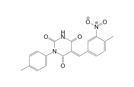 2,4,6(1H,3H,5H)-pyrimidinetrione, 5-[(4-methyl-3-nitrophenyl)methylene]-1-(4-methylphenyl)-, (5E)-