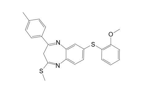 2-METHYLTHIO-3H-4-(PARA-METHYLPHENYL)-7-(ORTHO-METHOXYPHENYLTHIO)-1,5-BENZO-DIAZEPINE