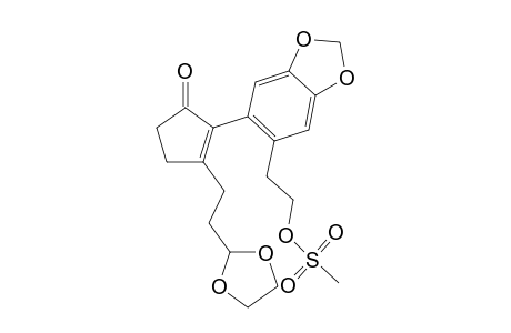 3-[2-(1,3-Dioxolanyl)ethyl]-2-[2'-(2-mesyloxy)ethyl)-4',5'-(methylenedioxy)phenyl]-2-cyclopenten-1-one