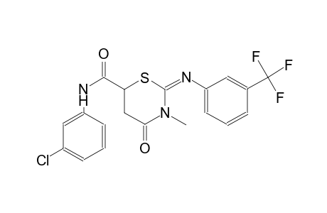 (2E)-N-(3-chlorophenyl)-3-methyl-4-oxo-2-{[3-(trifluoromethyl)phenyl]imino}tetrahydro-2H-1,3-thiazine-6-carboxamide