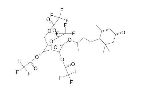 (2R,4S,5R)-2-((2,2,2-trifluoroacetoxy)methyl)-6-((4-(2,6,6-trimethyl-4-oxocyclohex-2-en-1-yl)butan-2-yl)oxy)tetrahydro-2H-pyran-3,4,5-triyl tris(2,2,2-trifluoroacetate)