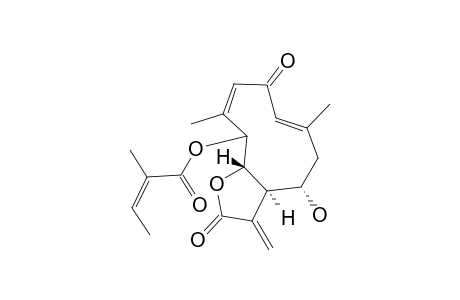 3ar,4S,6E,9Z,11As)-4-hydroxy-6,10-dimethyl-3-methylidene-2,8-dioxo-2,3,3A,4,5,8,11,11A-octahydrocyclodeca[B]furan-11-yl (2Z)-2-methylbut-2-enoate