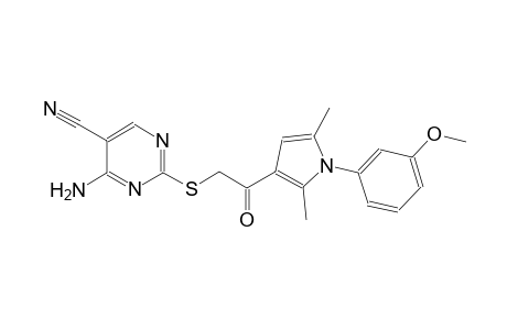 5-pyrimidinecarbonitrile, 4-amino-2-[[2-[1-(3-methoxyphenyl)-2,5-dimethyl-1H-pyrrol-3-yl]-2-oxoethyl]thio]-