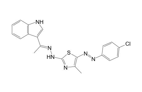 2-{2-[1-(1H-Indol-3-yl)ethylidene]hydrazinyl}-5-((4-chlorophenyl)diazenyl)-4-methylthiazole