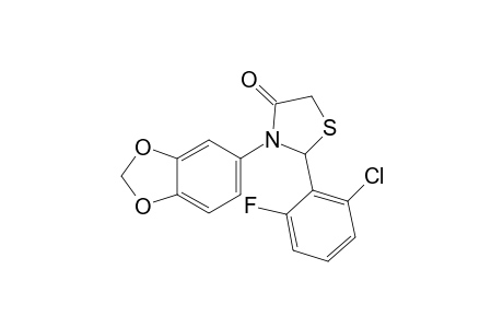 3-(Benzo[d][1,3]dioxol-5-yl)-2-(2-chloro-6-fluorophenyl)thiazolidin-4-one