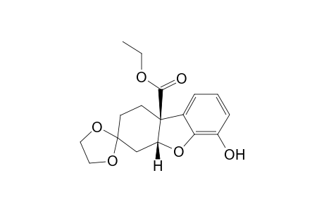Spiro[dibenzofuran-3(9bH),2'-[1,3]dioxolane]-9b-carboxylic acid, 1,2,4,4a-tetrahydro-6-hydroxy-, ethyl ester, cis-(.+-.)-