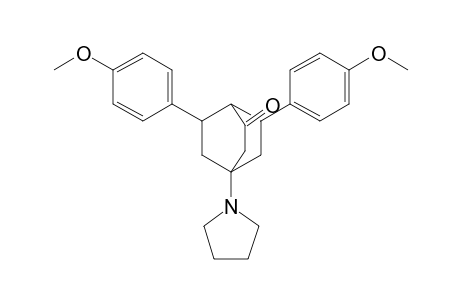 6,7-bis(4-methoxyphenyl)-4-(1-pyrrolidinyl)-2-bicyclo[2.2.2]octanone