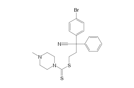 4-Methylpiperazine-1-carbodithioic acid 3-cyano-3-phenyl-3-(4-bromo-phenyl)-propyl ester