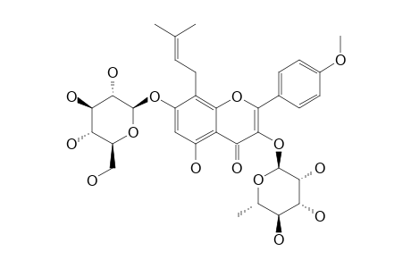 ICARIN;8-PRENYL-KAEMPFEROL-4'-METHYLETHER-3-O-RHAMNOPYRANOSIDE-7-O-GLUCOPYRANOSIDE