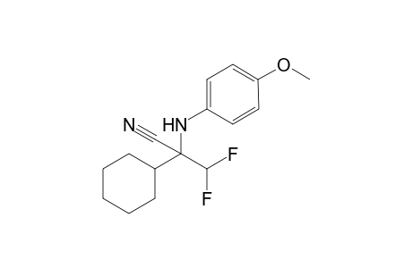 2-Cyclohexyl-3,3-difluoro-2-(4-methoxyphenylamino)propanenitrile