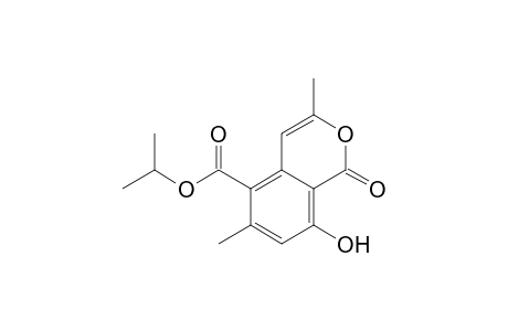 1H-2-Benzopyran-5-carboxylic acid, 8-hydroxy-3,6-dimethyl-1-oxo-, 1-methylethyl ester