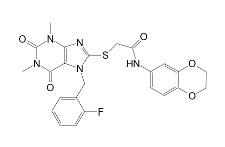 N-(2,3-dihydro-1,4-benzodioxin-6-yl)-2-{[7-(2-fluorobenzyl)-1,3-dimethyl-2,6-dioxo-2,3,6,7-tetrahydro-1H-purin-8-yl]sulfanyl}acetamide