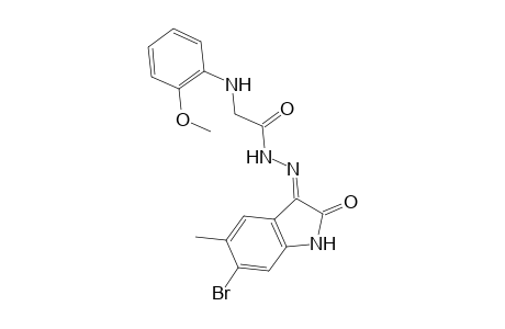 N'-(6-bromanyl-5-methyl-2-oxidanylidene-indol-3-yl)-2-[(2-methoxyphenyl)amino]ethanehydrazide