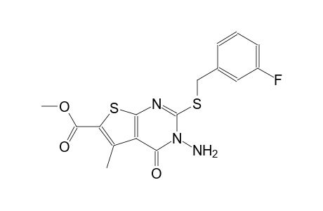 methyl 3-amino-2-[(3-fluorobenzyl)sulfanyl]-5-methyl-4-oxo-3,4-dihydrothieno[2,3-d]pyrimidine-6-carboxylate