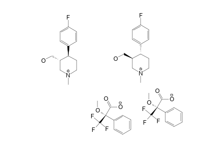 (3S,4R)/(3R,4S)-4-(4-FLUOROPHENYL)-3-HYDROXYMETHYL-1-METHYLPIPERIDINE-SALT-OF-S-MOSHER-ACID