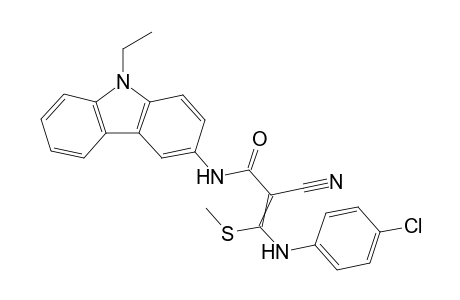 3-((4-Chlorophenyl)amino)-2-cyano-N-(9-ethyl-9H-carbazol-3-yl)-3-(methylthio)acrylamide