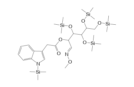 D-Glucose, 3,4,5,6-tetrakis-O-(trimethylsilyl)-, O-methyloxime, 2-[1-(trimethylsilyl)-1H-indole-3-acetate]
