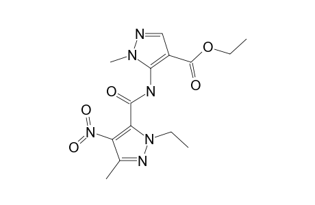 1-ETHYL-3-METHYL-4-NITRO-N-(1-METHYL-4-CARBETHOXY-1H-PYRAZOL-5-YL)-PYRAZOLE-5-CARBOXAMIDE