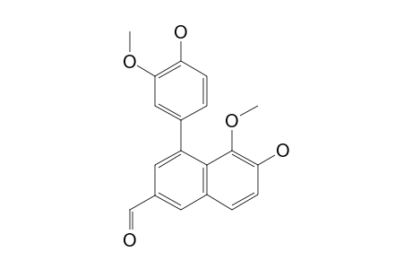 VITEDOIN_B;6-HYDROXY-4-(4-HYDROXY-3-METHOXYPHENYL)-5-METHOXY-2-NAPHTHALDEHYDE