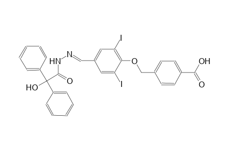 4-{[4-((E)-{[hydroxy(diphenyl)acetyl]hydrazono}methyl)-2,6-diiodophenoxy]methyl}benzoic acid