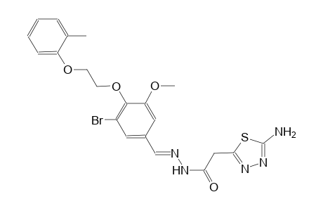 2-(5-amino-1,3,4-thiadiazol-2-yl)-N'-((E)-{3-bromo-5-methoxy-4-[2-(2-methylphenoxy)ethoxy]phenyl}methylidene)acetohydrazide