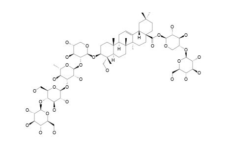 TRANSSYLVANOSIDE-G;3-0-[BETA-D-GLUCOPYRANOSYL-(1->4)-BETA-D-GLUCOPYRANOSYL-(1->3)-ALPHA-L-RHAMNOPYRANOSYL-(1->2)-BETA-D-XYLOPYRANOSYL]-HEDERAGENIN