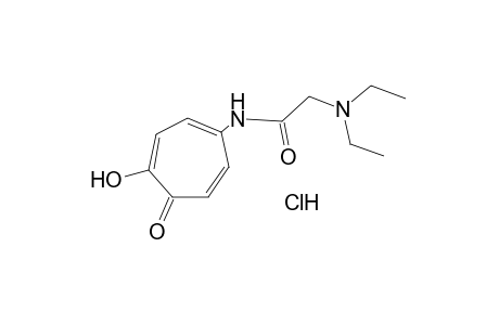 2-(DIETHYLAMINO)-N-(4-HYDROXY-5-OXO-1,3,6-CYCLOHEPTATRIEN-1-YL)ACETAMIDE, HYDROCHLORIDE