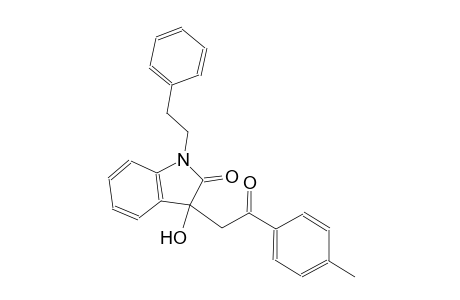 2H-indol-2-one, 1,3-dihydro-3-hydroxy-3-[2-(4-methylphenyl)-2-oxoethyl]-1-(2-phenylethyl)-
