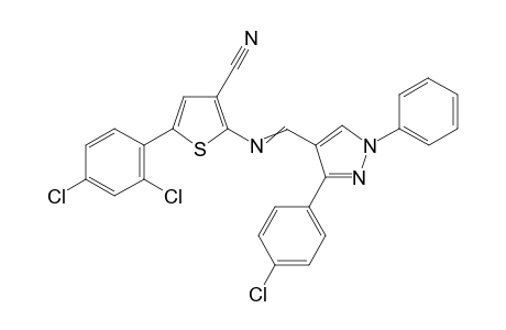 2-({[3-(4-Chlorophenyl)-1-phenyl-1H-pyrazol-4-yl]methylene}amino)-5-(2,4-dichlorophenyl)thiophene-3-carbonitrile