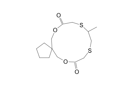 Spiro[9-Methyl-1,5-dioxa-8,11-dithiacyclotridecane-6,13-dione,3,1'-cyclopentane]