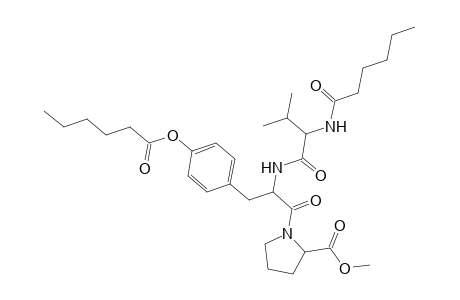 L-Proline, 1-[O-(1-oxohexyl)-N-[N-(1-oxohexyl)-L-valyl]-L-tyrosyl]-, methyl ester
