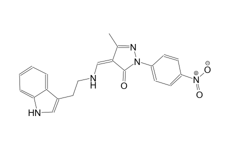 (4Z)-4-({[2-(1H-indol-3-yl)ethyl]amino}methylene)-5-methyl-2-(4-nitrophenyl)-2,4-dihydro-3H-pyrazol-3-one