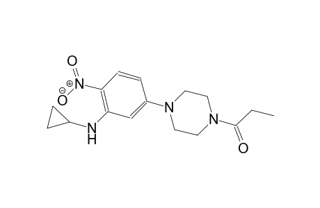 N-cyclopropyl-2-nitro-5-(4-propionyl-1-piperazinyl)aniline