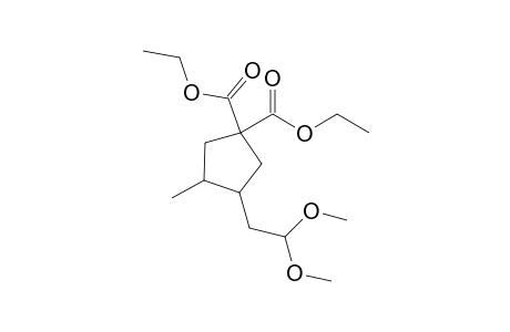 3-(2,2-dimethoxyethyl)-4-methyl-cyclopentane-1,1-dicarboxylic acid diethyl ester