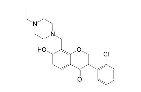 3-(2-Chlorophenyl)-8-[(4-ethyl-1-piperazin-1-iumyl)methyl]-4-oxo-1-benzopyran-7-olate
