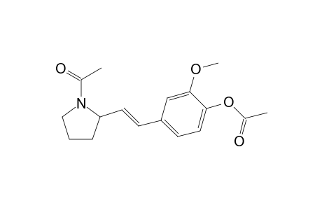 Pyrrolidine, 1-acetyl-2-[2-[4-(acetyloxy)-3-methoxyphenyl]ethenyl]-, (E)-(.+-.)-