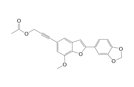 5-(3-Acetoxyprop-1-ynyl)-7-methoxy-2-(3,4-methylenedioxyphenyl)benzofuran