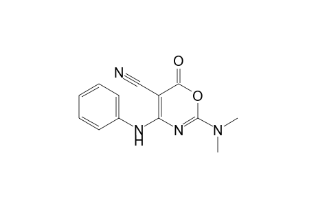 2-(dimethylamino)-6-oxidanylidene-4-phenylazanyl-1,3-oxazine-5-carbonitrile