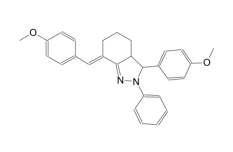 (7E)-7-(4-methoxybenzylidene)-3-(4-methoxyphenyl)-2-phenyl-3,3a,4,5,6,7-hexahydro-2H-indazole