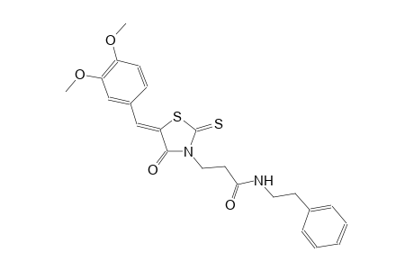 3-thiazolidinepropanamide, 5-[(3,4-dimethoxyphenyl)methylene]-4-oxo-N-(2-phenylethyl)-2-thioxo-, (5Z)-
