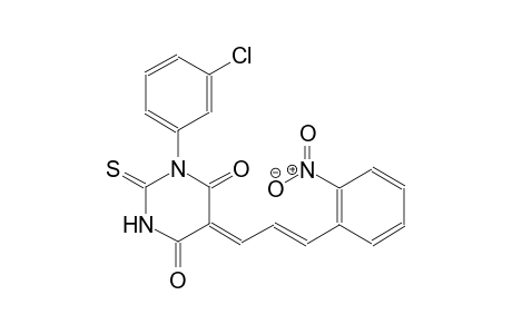 (5Z)-1-(3-chlorophenyl)-5-[(2E)-3-(2-nitrophenyl)-2-propenylidene]-2-thioxodihydro-4,6(1H,5H)-pyrimidinedione