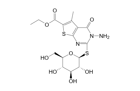 3-Amino-6-ethyl[5-methyl-2-(b-D-glucopyranosyl-thio)-thieno-[2,3-d]pyrimidin-4-one]carboxylate